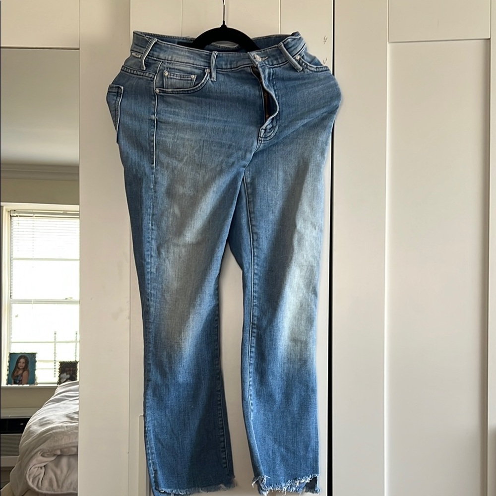 Mother jeans insider crop two step fray size 27